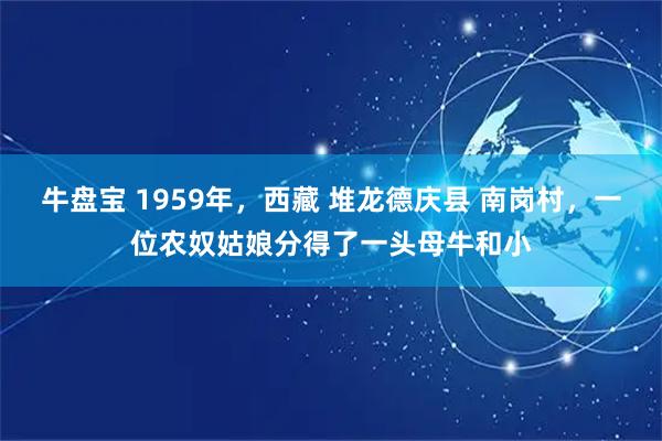 牛盘宝 1959年，西藏 堆龙德庆县 南岗村，一位农奴姑娘分得了一头母牛和小